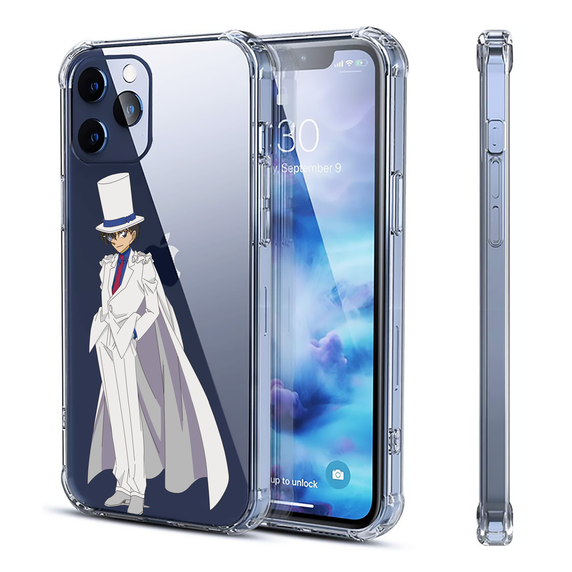 （画像用） 名探偵コナン くろば かいと Detective Conan Kuroba Kaito 【iPhone 12シリーズ対応】透明スマホケース（クリアソフトケース）